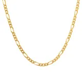 "Men's Ion-Plated Stainless Steel Figaro Link Chain Necklace - 24 in., Size: 24"", Yellow"