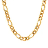 "Men's Ion-Plated Stainless Steel Figaro Link Chain Necklace - 24 in., Size: 24"", Yellow"