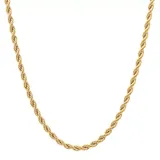 "Men's Stainless Steel Rope Link Chain Necklace - 24 in., Size: 24"", Yellow"
