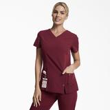 Dickies Women's Xtreme Stretch V-Neck Scrub Top - Wine Size M (82851)