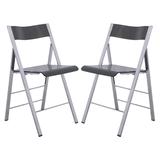 Menno Modern Acrylic Folding Chair (Set of 2) - LeisureMod MF15TBL2