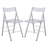Menno Modern Acrylic Folding Chair (Set of 2) - LeisureMod MF15CL2
