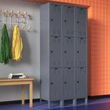 Hallowell ValueMax 3 Tier 3 Wide Locker Metal in Gray/White, Size 78.0 H x 36.0 W in | Wayfair UH3288-3A-HG