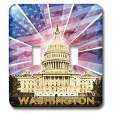 3dRose Washington Dc Patriotic American Flag w/ Bald Eagle & Capitol Building 2-Gang Toggle Light Switch Wall Plate in Yellow | Wayfair lsp_19413_2