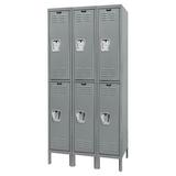 Hallowell Premium 2 - Tier 6 - Section Locker Metal in Gray/Black, Size 78.0 H x 45.0 W x 15.0 D in | Wayfair U3558-2A-HG