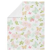 Sweet Jojo Designs Butterfly Floral Security Baby Blanket in Green/Pink/Yellow, Size 36.0 H x 30.0 W x 0.2 D in | Wayfair