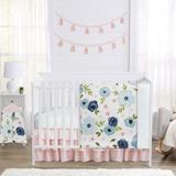 Sweet Jojo Designs 4 Piece Crib Bedding Set Polyester | Wayfair WatercolorFloral-PK-BU-Crib-4