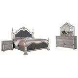 Rosdorf Park Federico Standard 4 Piece Bedroom Set Upholstered in Gray, Size California King | Wayfair ROSP4323 41332338