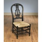 Ophelia & Co. Griswold Queen Anne Back Side Chair Wicker/Rattan, Wood in Black, Size 45.0 H x 20.0 W x 21.0 D in | Wayfair