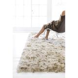 Brown/White Area Rug - Brayden Studio® Seldovia Handmade Shag Natural Area Rug Polyester in Brown/White, Size 78.0 W x 2.0 D in | Wayfair