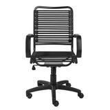 Symple Stuff Duran Flat High Back Office Chair Bungee in Black/Brown/Gray, Size 41.74 H x 23.04 W x 25.6 D in | Wayfair