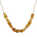 Rustic Nuggets,'Gold Plated Amber Beaded Necklace from Mexico'