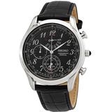Chronograph Alarm Quartz Black Dial Watch - Black - Seiko Watches