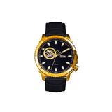 Reign Bauer Automatic Semi-Skeleton Leather-Band Watch Gold/Black One Size REIRN6004