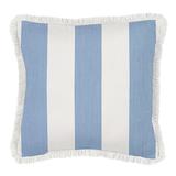 Fringed Outdoor Canopy Stripe Pillows Canopy Stripe Lemon/White Sunbrella - Ballard Designs