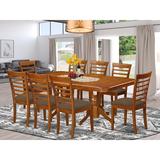 August Grove® Pillsbury Butterfly Leaf Solid Wood Dining Set Wood/Upholstered Chairs in Brown, Size 30.0 H in | Wayfair