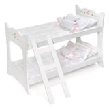 Badger Basket Doll Bunk Bed w/ Ladder & Bedding - White Rose Wood in Brown/White, Size 17.0 H x 22.25 W x 11.25 D in | Wayfair 15304