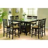 Red Barrel Studio® Caryville 9 Piece Counter Height Dining Set Wood/Upholstered Chairs in Brown, Size 36.0 H in | Wayfair