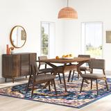 Langley Street® Desdemona 5 Piece Dining Set Wood/Upholstered Chairs in Brown, Size 9.0 H in | Wayfair F7133A1FB7A04DDCAAB1683D787E17AA