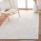 Charlton Home® Salaam Floral Handmade Tufted Light Blue/Ivory Area Rug Viscose/Wool in White, Size 60.0 W x 0.39 D in | Wayfair