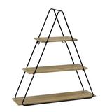 Foundry Select 26" Triangle Wall Shelf - Contemporary Industrial Rustic Metal & Wood Mounted Wall Shelf in Brown, Size 29.6 H x 23.6 W x 10.5 D in