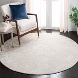 White Indoor Area Rug - Charlton Home® Salaam Floral Handmade Tufted Light Blue/Ivory Area Rug Viscose/Wool in White | Wayfair