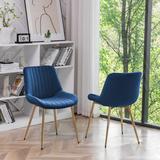 Etta Avenue™ Alannah Velvet Side Chair Upholstered/Velvet in Blue, Size 31.69 H x 20.28 W x 23.82 D in | Wayfair 9042D413E2B340B096E45A565682F149