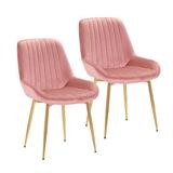 Etta Avenue™ Alannah Velvet Side Chair Upholstered/Velvet in Pink, Size 31.69 H x 20.28 W x 23.82 D in | Wayfair 517C8F376E034E688C6A4FA1A8AFA22E