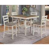 Gracie Oaks Arshen 5 - Piece Counter Height Dining Set Wood/Upholstered Chairs in Gray, Size 35.75 H in | Wayfair 3190918C1C404AF4A81C4ECF1278E4CA