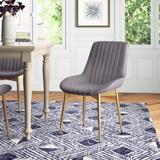 Etta Avenue™ Alannah Velvet Side Chair Upholstered/Velvet in Gray, Size 31.69 H x 20.28 W x 23.82 D in | Wayfair 7B44F22DB33648D6A180ADCE673BDD2E