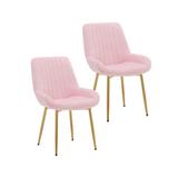 Etta Avenue™ Alannah Velvet Side Chair Upholstered/Velvet in Pink, Size 31.69 H x 20.28 W x 23.82 D in | Wayfair 148BA513F7FC47E0AB7360C16FE1A23C