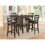 Red Barrel Studio® Engelbert 5 Piece Counter Height Dining Set Wood/Upholstered Chairs in Brown, Size 36.0 H in | Wayfair