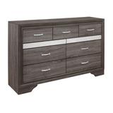 Gracie Oaks Ghugas 7 Drawer 63" W Double Dresser Wood in Brown/Gray, Size 39.0 H x 63.0 W x 16.5 D in | Wayfair 55BE122D10CD4C28954CD04C45437271