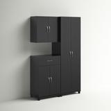 Wayfair Basics® Wayfair Basics Springboro 3-Piece Garage Storage Cabinet System Manufactured Wood in Black, Size 75.0 H x 23.7 W x 15.4 D in
