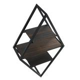 Wrought Studio™ Thon 3 Tier Rack Wall Shelf Wood/Metal in Brown, Size 20.5 H x 12.0 W x 4.5 D in | Wayfair 225AD56B661341A08CE06A44B84564D1