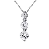 Belk & Co 2 Ct. T.w. Lab Created White Sapphire Graduated 3 Stone Necklace In 10K White Gold
