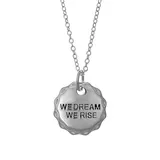 Girl Rising Gold Tone Sterling Silver Pendant Necklace With "we Dream We Rise" Inscription