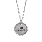 Girl Rising Sterling Silver Pendant Necklace With "i Am Change" Inscription