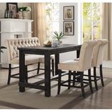Greyleigh™ Rockport 3 - Piece Counter Height Dining Set Wood/Upholstered Chairs in Black/Brown, Size 36.0 H in | Wayfair