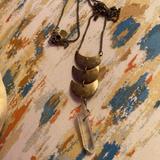 American Eagle Outfitters Jewelry | Boho Bronze Long Necklace | Color: Gold/White | Size: Os