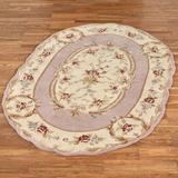 Rose Aubusson Sculpted Oval Rug 4' x 6' Oval, 4' x 6' Oval, Dusty Mauve