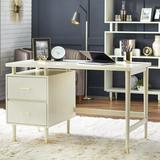 Everly Quinn Camylle Desk Wood in Yellow, Size 30.5 H x 50.0 W x 23.9 D in | Wayfair DDF0A2D9EF634F8BA03980AD870697B8