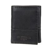 Men's Levi's RFID Leather Trifold Wallet With Zipper Pocket, Black