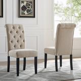 Lark Manor™ Brookwood 6 - Person Solid Wood Dining Set Wood/Upholstered Chairs in Black/Brown, Size 30.0 H in | Wayfair
