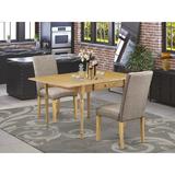 Ophelia & Co. Bellingham Drop Leaf Rubberwood Solid Wood Dining Set Wood/Upholstered Chairs in Brown | Wayfair 285F2EEB34984A50B0A13096859BD789