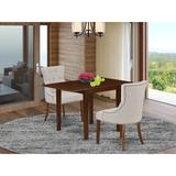 Winston Porter Newsburg Drop Leaf Solid Wood Dining Set Wood/Upholstered Chairs in Brown | Wayfair D0535AA0207A4479975B94521FA995CB