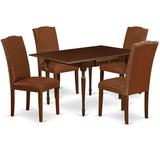 Ophelia & Co. Billerica Drop Leaf Solid Wood Dining Set Wood/Upholstered Chairs in Brown, Size 30.0 H in | Wayfair 2CC31233787D4C84B3C421F16295AB60