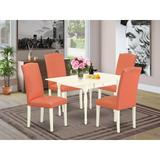 Ophelia & Co. Billerica Drop Leaf Solid Wood Dining Set Wood/Upholstered Chairs in White, Size 30.0 H in | Wayfair 50B84F2C0192446291438A3B80954391