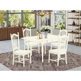 Ophelia & Co. Willia Drop Leaf Solid Wood Dining Set Wood in White, Size 30.0 H in | Wayfair 3C84B405A8564A2899FCAA3070F43044