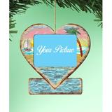 The Holiday Aisle® Heart Photo Ornament Wood in Blue/Brown, Size 5.5 H x 5.0 W x 0.25 D in | Wayfair 2925873D34214AABAC277B01FB047474